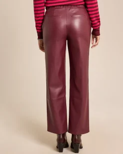 Sale Hose aus Lederimitat mit weitem Bein Hosen