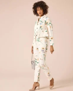 Jeans mit Blumen-Print Jeans|Hosen