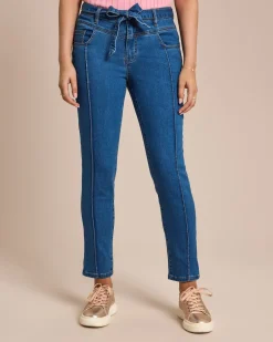 Clearance Jeans mit Schleifen-Gürtel Jeans|Hosen
