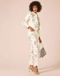 Clearance Jeansjacke mit Blumen-Print Jacken & Mäntel