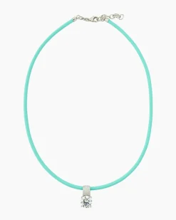 Kautschukcollier mit Zirkoniaanhänger Halsketten & Colliers