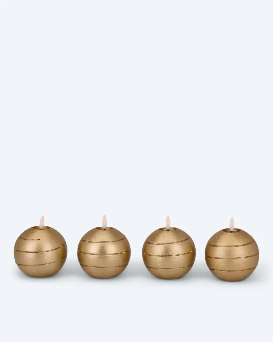 Discount Kugelkerzen mit LED-Draht, 4tlg. Dekoration