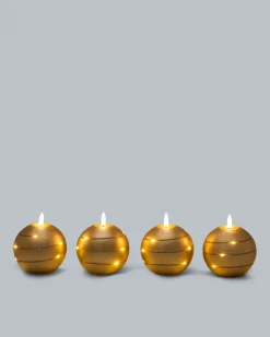 Discount Kugelkerzen mit LED-Draht, 4tlg. Dekoration
