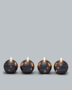 Discount Kugelkerzen mit LED-Draht, 4tlg. Dekoration