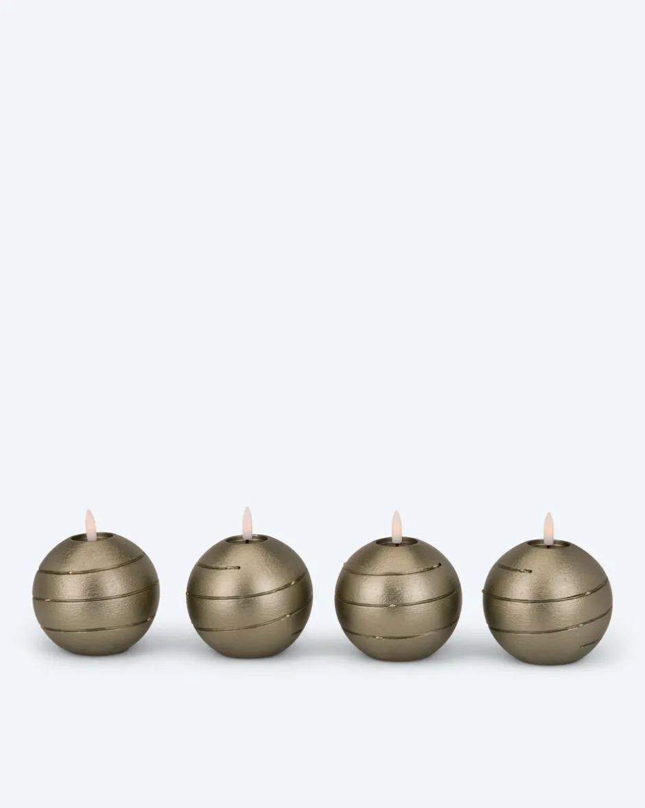Discount Kugelkerzen mit LED-Draht, 4tlg. Dekoration