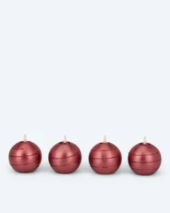 Discount Kugelkerzen mit LED-Draht, 4tlg. Dekoration