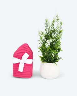 Sale Kunstlavendel im Deko-Korb, 4tlg. Dekoration