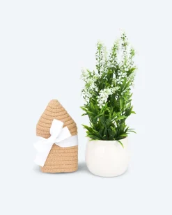 Sale Kunstlavendel im Deko-Korb, 4tlg. Dekoration