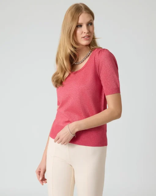 Online Kurzarmpullover mit Glanzgarn Strickware