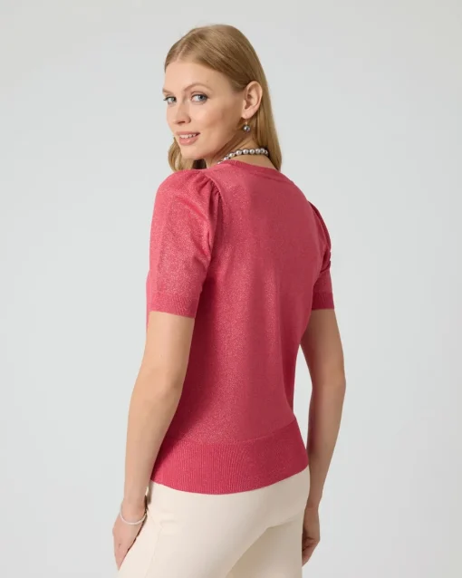 Online Kurzarmpullover mit Glanzgarn Strickware