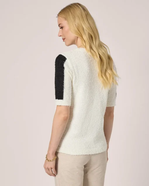 Sale Kurzarm-Pullover mit Kontrast-Detail Strickware