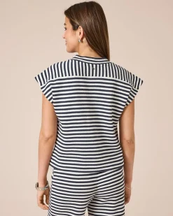 Hot Kurzarmpullover mit Streifen Shirts & Tops