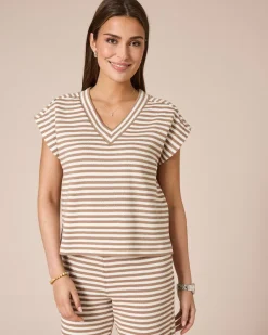 Hot Kurzarmpullover mit Streifen Shirts & Tops