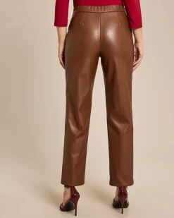 Outlet Lederimitat Hose mit Deko am Bund Hosen