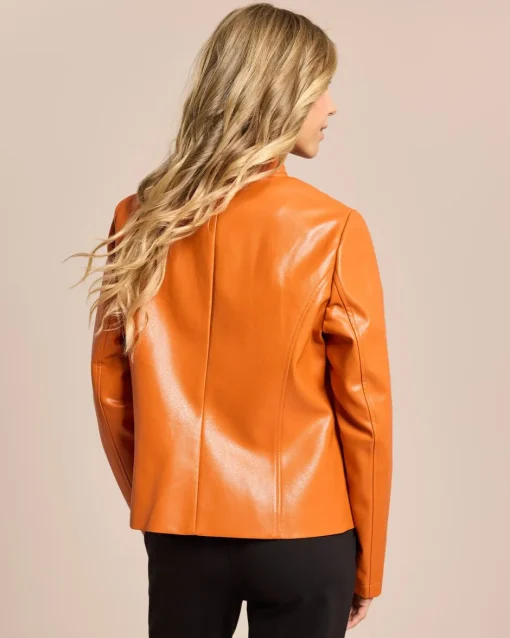 Online Lederimitatjacke mit Flechtdetails Jacken & Mäntel