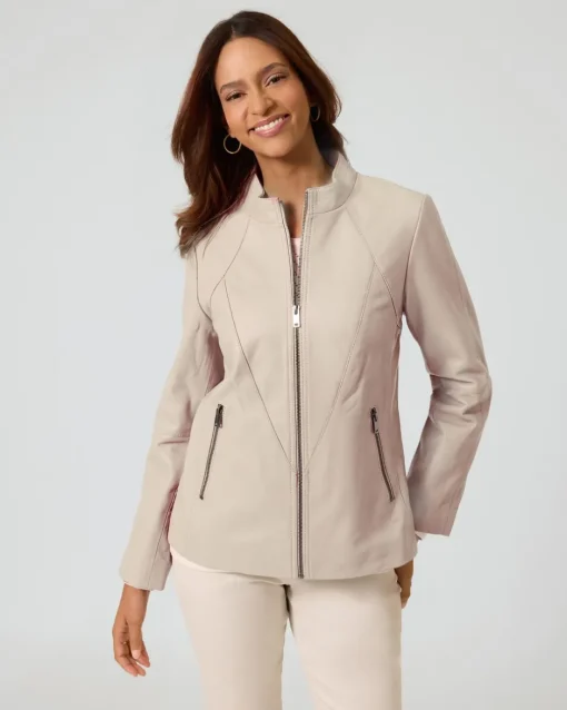 New Lederjacke mit bedrucktem Futter Jacken & Mäntel