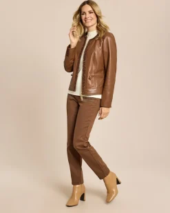 Hot Lederjacke mit Leodetail Jacken & Mäntel