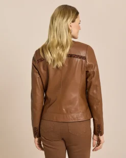 Hot Lederjacke mit Leodetail Jacken & Mäntel