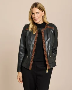 Hot Lederjacke mit Leodetail Jacken & Mäntel