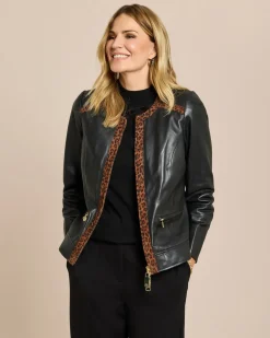 Hot Lederjacke mit Leodetail Jacken & Mäntel