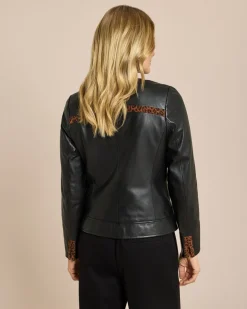 Hot Lederjacke mit Leodetail Jacken & Mäntel