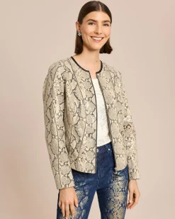 Lederjacke mit Snakeprint Jacken & Mäntel