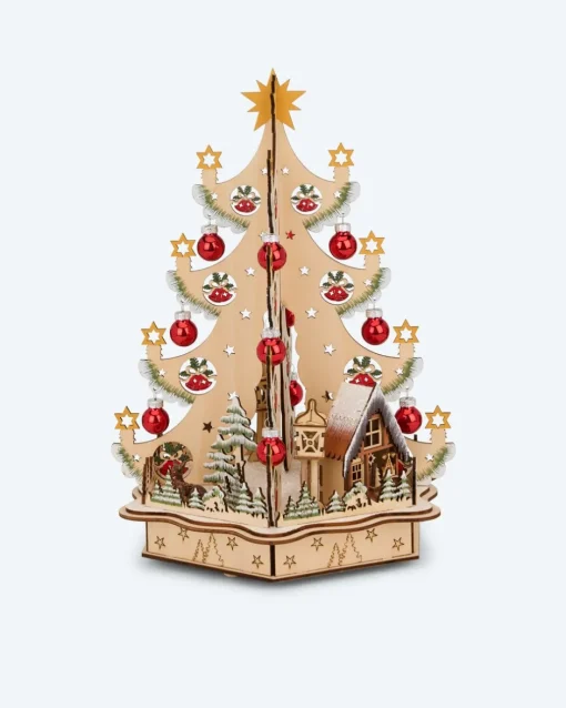 Sale LED-Holzdekoration "Weihnachtsbaum" Dekoration