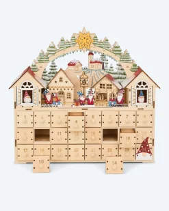 LED-Holzkalender Wichtel Dekoration