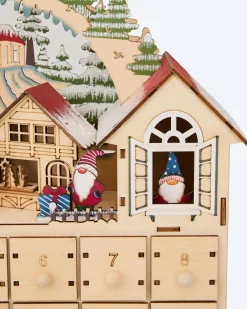 LED-Holzkalender Wichtel Dekoration