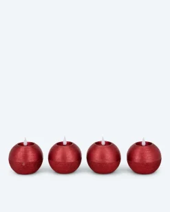 New LED-Kugelkerzen in Metallic-Glitzer, 4tlg. Dekoration