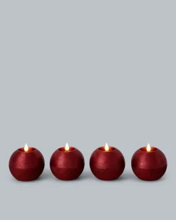 New LED-Kugelkerzen in Metallic-Glitzer, 4tlg. Dekoration