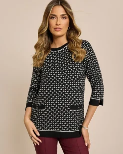 New Midi-Pullover Jacquard-Strick Strickware