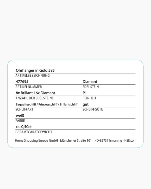 Best Ohrhänger mit Diamanten 0,50 ct Ohrringe