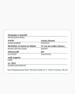 Outlet Ohrstecker mit Malawi Granat + Brillant Ohrringe