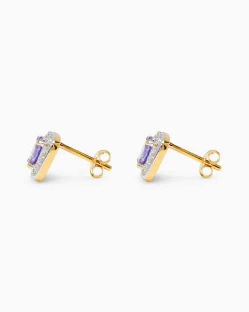 Discount Ohrstecker mit Tansanit AAA Ohrringe