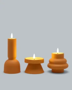 Outlet Outdoor LED-Metallkerzen Style, 3tlg. Dekoration