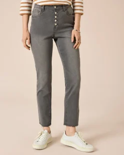 Sale 5-Pocket Stretch-Denim geknöpft Hosen|Jeans