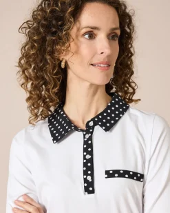 Clearance Poloshirt mit Punkte-Deko Shirts & Tops