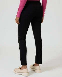 Clearance Ponte-Hose mit Leder-Imitat Hosen