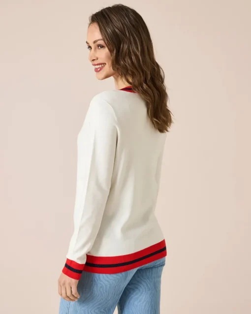 Discount Pullover gestreifte Rippe mit Rundhalsausschnitt Strickware