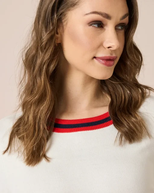 Discount Pullover gestreifte Rippe mit Rundhalsausschnitt Strickware