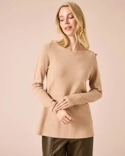 Hot Pullover mit Broschendetail Strickware