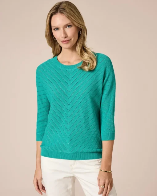 Outlet Pullover mit Diagonal-Strickmuster Strickware