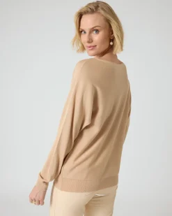 Clearance Pullover mit Glanzgarn-Ajour-Einsatz Strickware