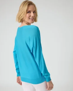 Clearance Pullover mit Glanzgarn-Ajour-Einsatz Strickware