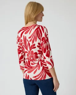 Best Pullover mit großem Blumen-Druck Strickware