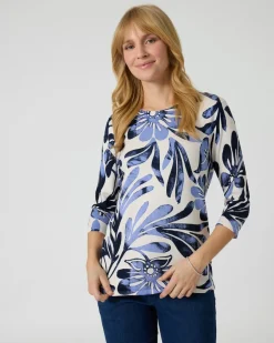 Best Pullover mit großem Blumen-Druck Strickware