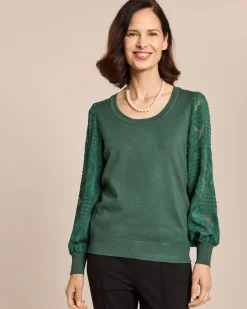 Hot Pullover mit Jacquardärmel Strickware