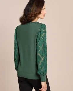 Hot Pullover mit Jacquardärmel Strickware