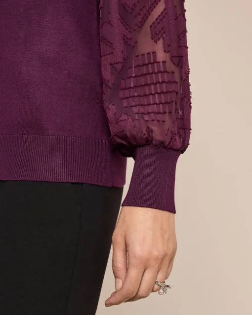 Hot Pullover mit Jacquardärmel Strickware